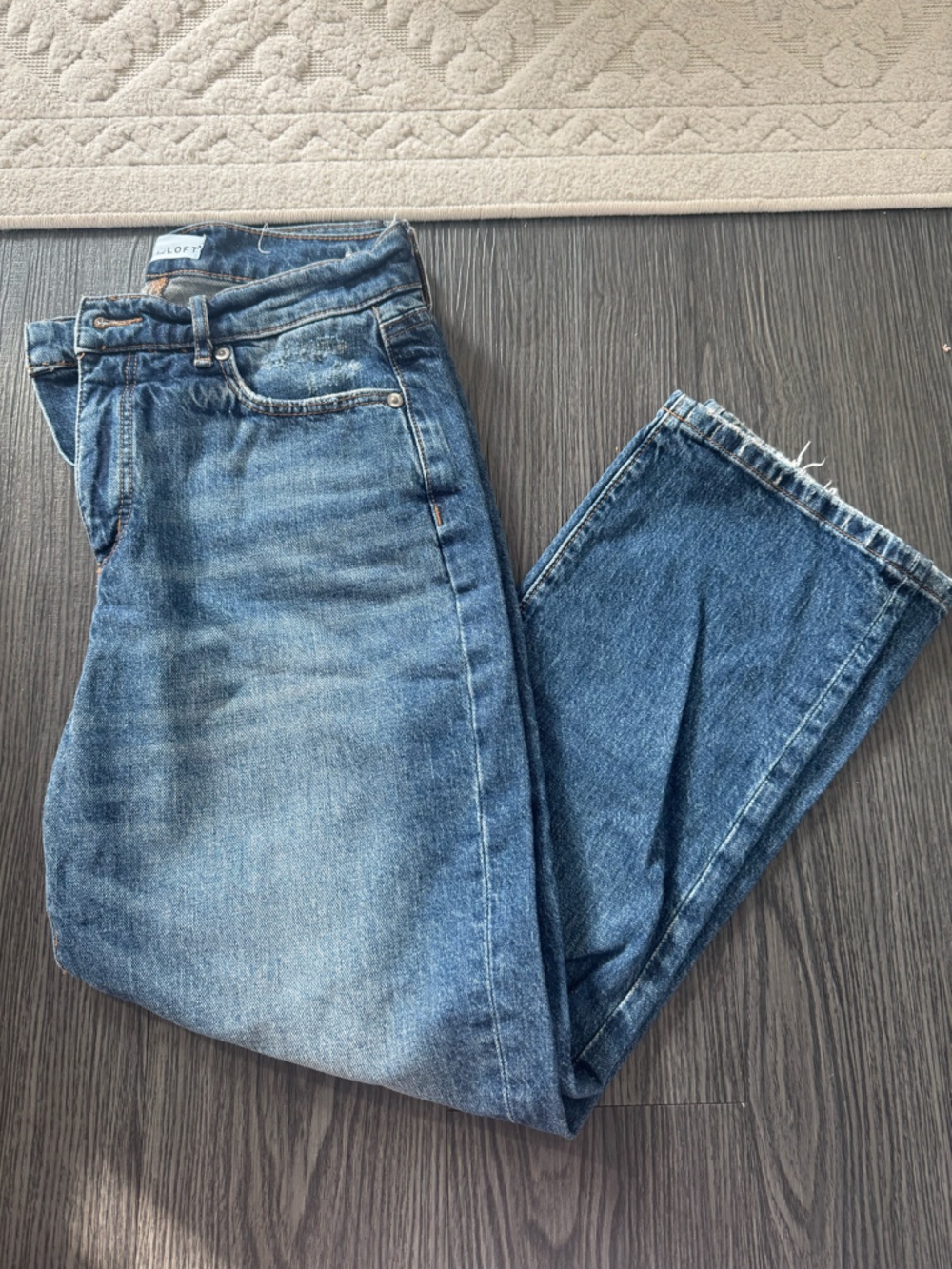 LOFT blue denim jeans straight-leg cut